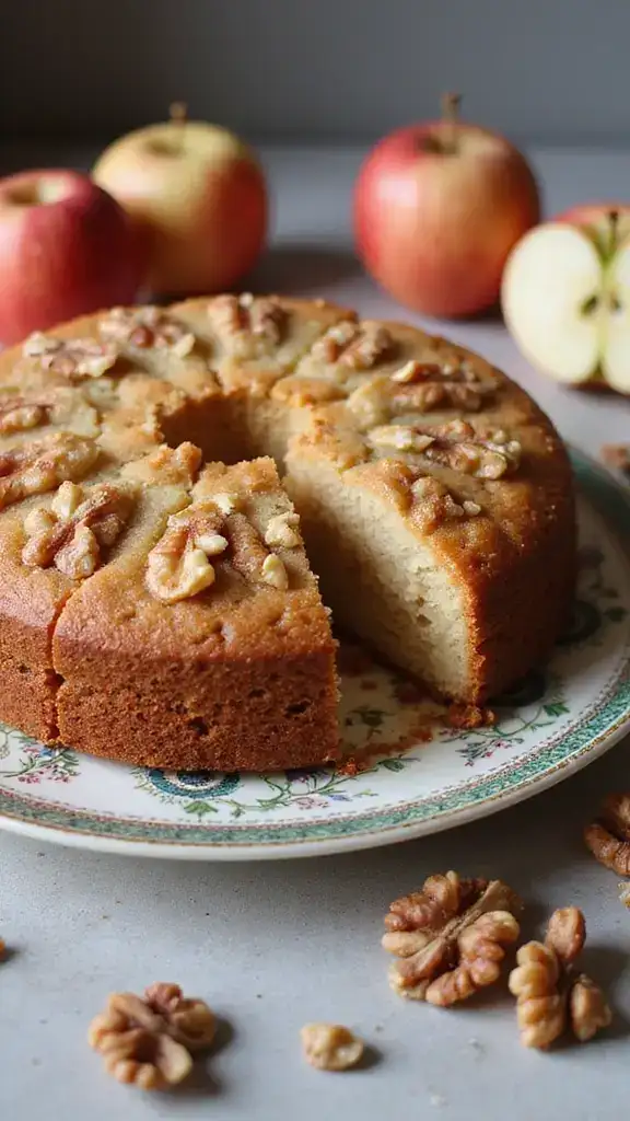 10 Easy Apple Cake Recipes That Will Make You the Star of Every Gathering! - 8. Apple and Walnut Cake