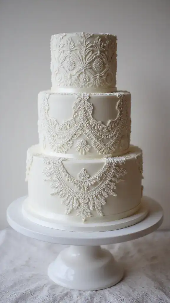 10 Mind-Blowing Bento Cake Designs That'll Leave You Speechless! - 8. Intricate Lace Designs