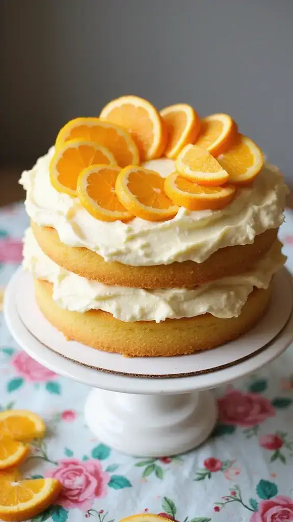 12 Refreshing Fruit Layer Cakes to Brighten Up Your Summer Parties (You’ll Love #8!) - 9. Orange Creamsicle Layer Cake