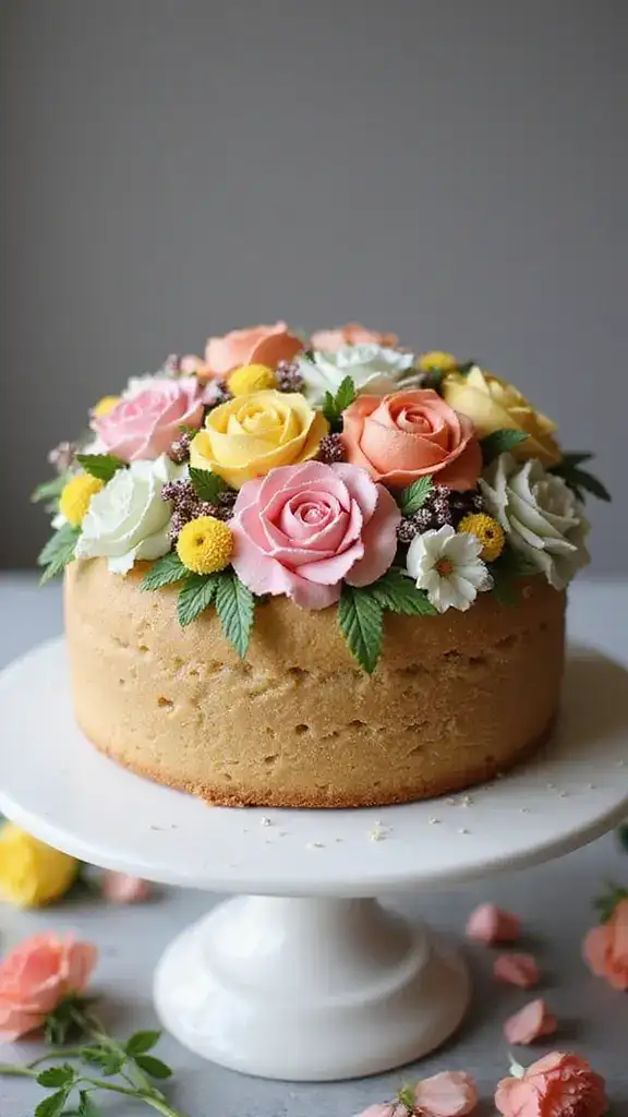 12 Stunning Decorated Cookie Cakes That Will WOW Your Guests (Number 3 is a Showstopper!) - 3. Floral Fantasy Cookie Cake - The Showstopper!
