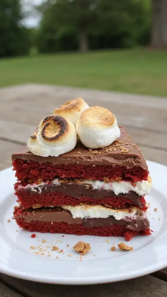13 Decadent Red Velvet Cake Variations for Every Celebration (You Won't Believe #7!) - 10. Red Velvet S'mores Cake