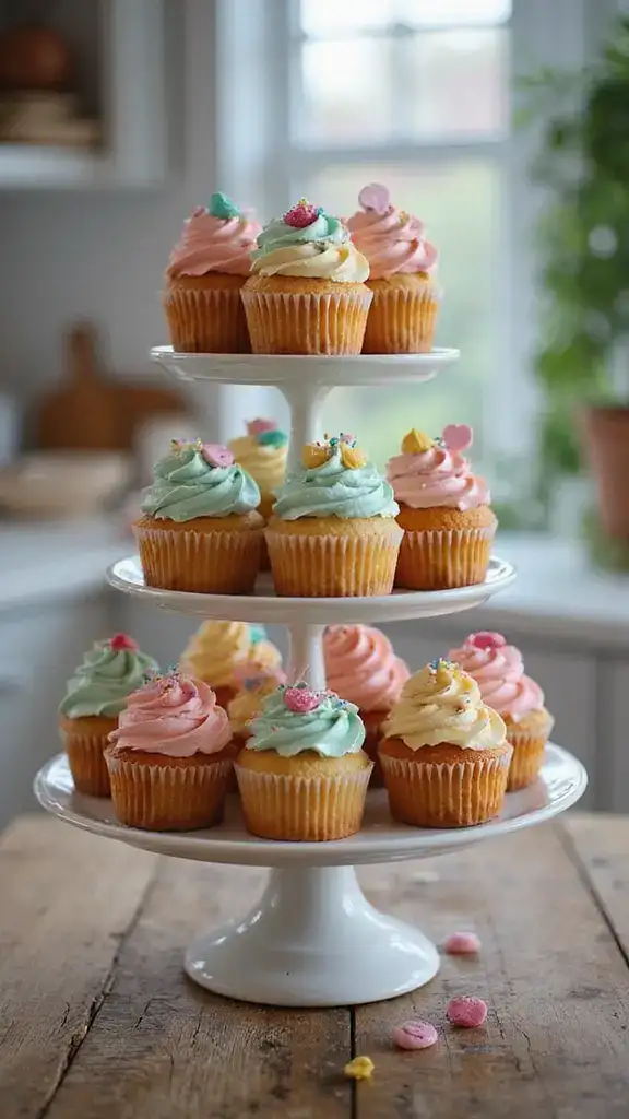 13 Vintage Cake Ideas That Will Make Your Celebration Unforgettable (#5 Is Pure Magic!) - 7. Retro Cupcake Towers