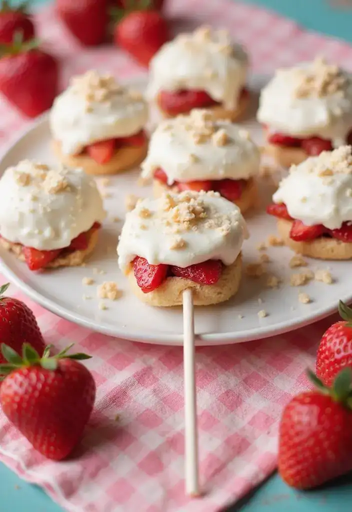 15 Delectable Strawberry Shortcake Variations You Can't Miss This Summer! - 7. Strawberry Shortcake Pops