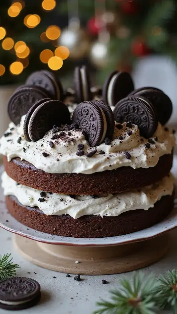 15 Festive Oreo Cake Ideas That Will Brighten Up Your Holiday Table! - 1. Classic Oreo Layer Cake
