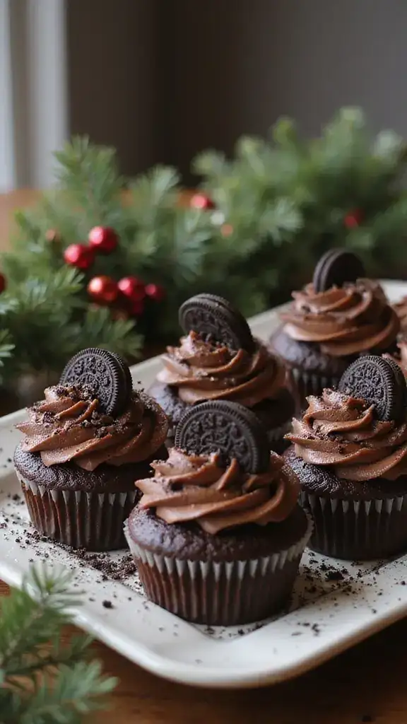 15 Festive Oreo Cake Ideas That Will Brighten Up Your Holiday Table! - 6. Festive Oreo Cupcakes