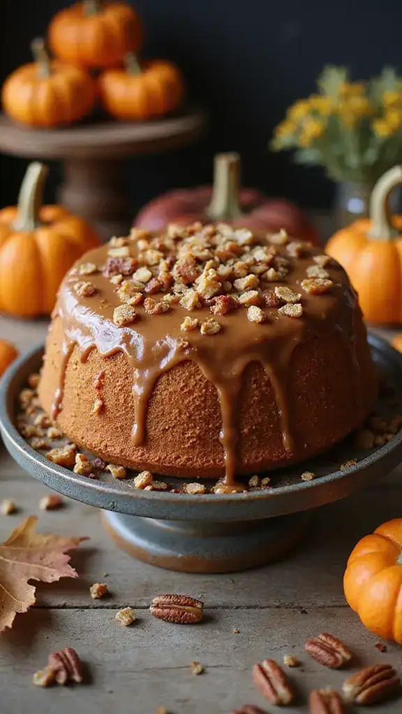 20 Seasonal Pumpkin Cake Recipes That Capture the Essence of Autumn (You Can't Miss #4!) - 12. Pumpkin Praline Cake