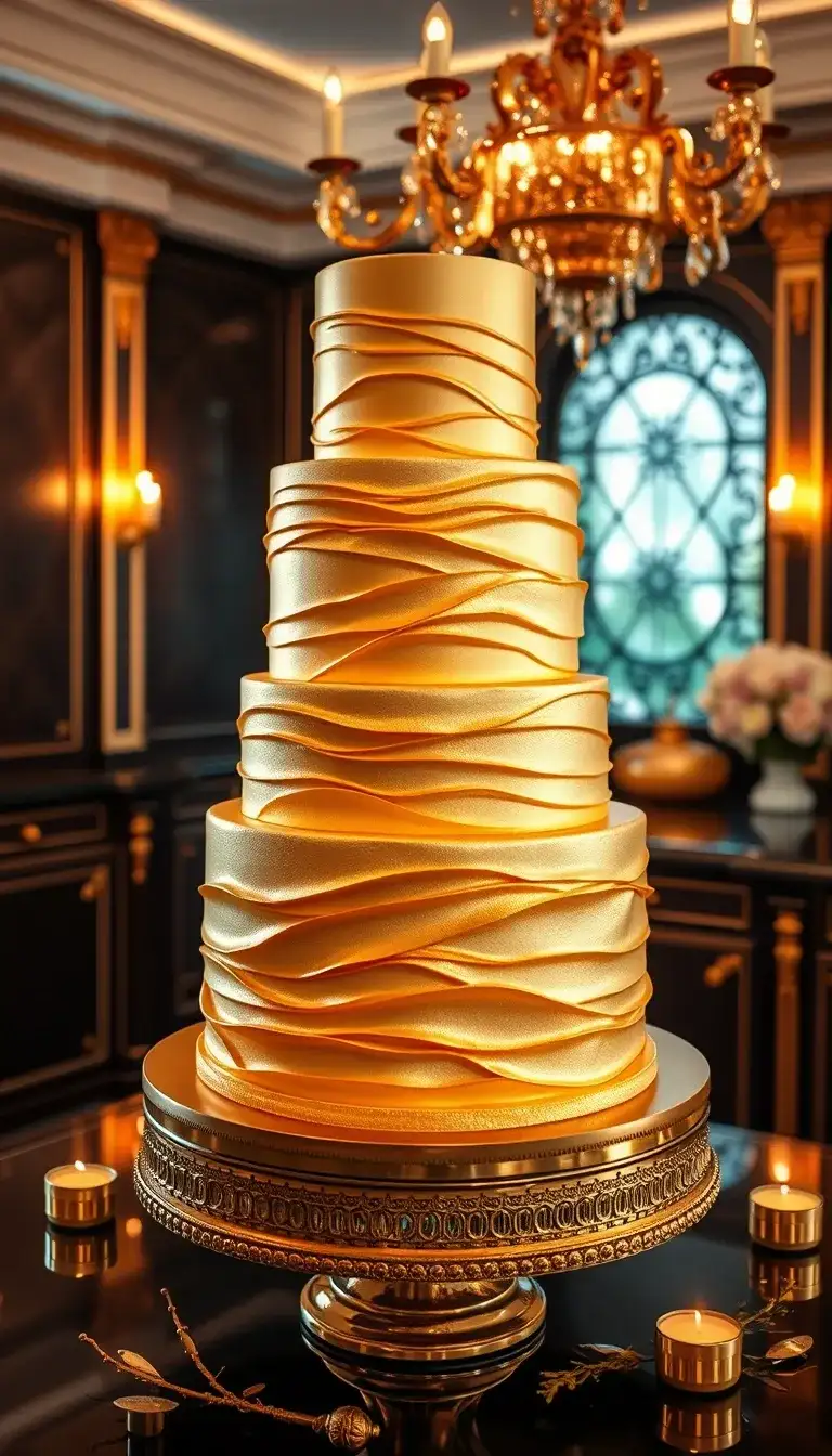 50 shades of gold cake