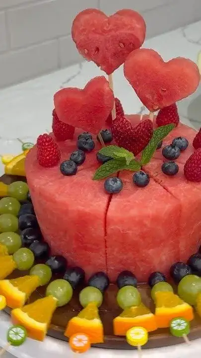 12 Easy Watermelon Birthday Cake Recipes That Will Wow Your Guests! - Layered Watermelon and Yogurt Cake