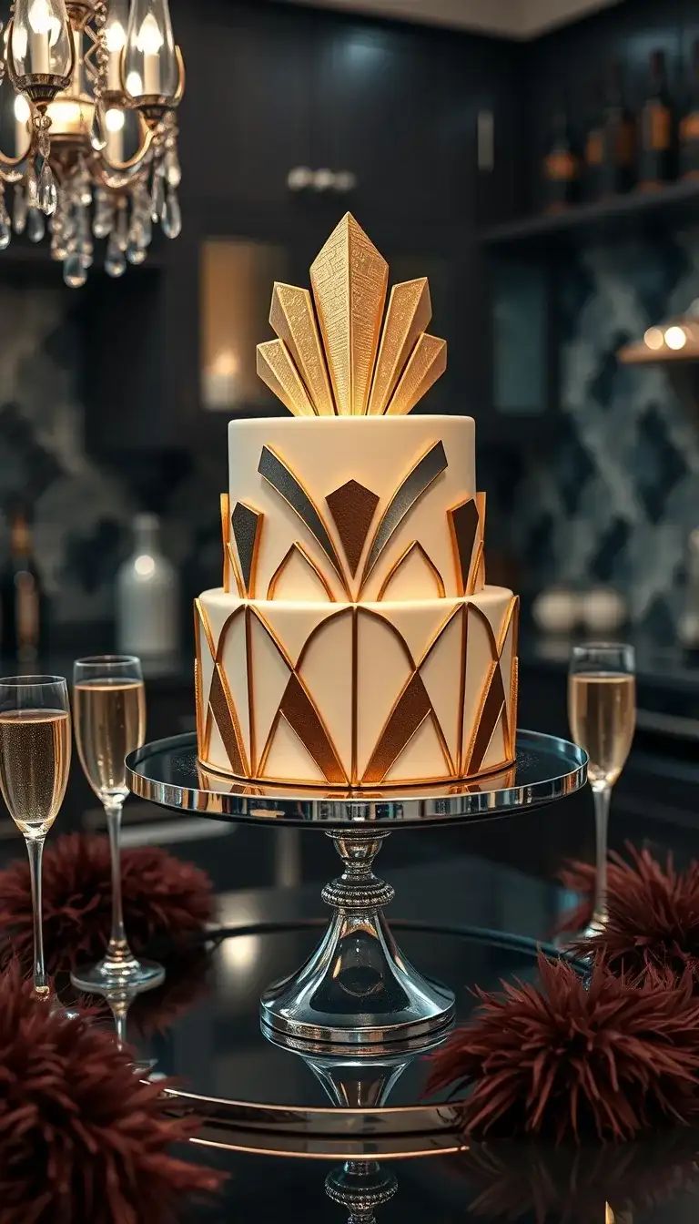 art deco celebration cake