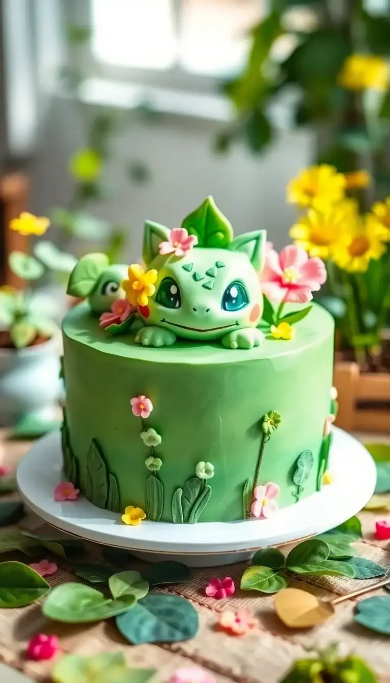Bulbasaur Garden Cake2.webp