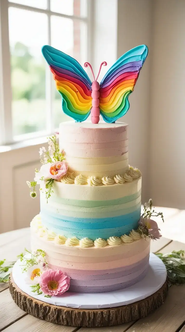 buttercream butterfly cascade