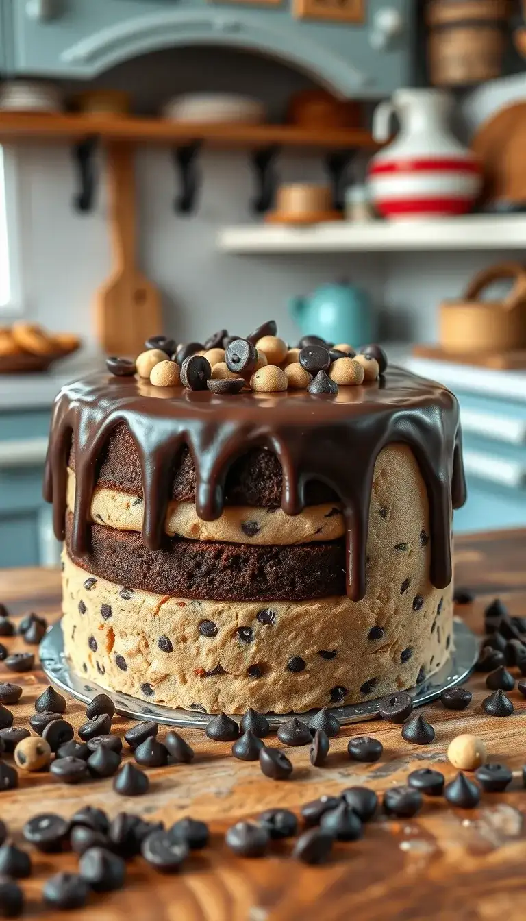 chocolate chip cookie dough cake