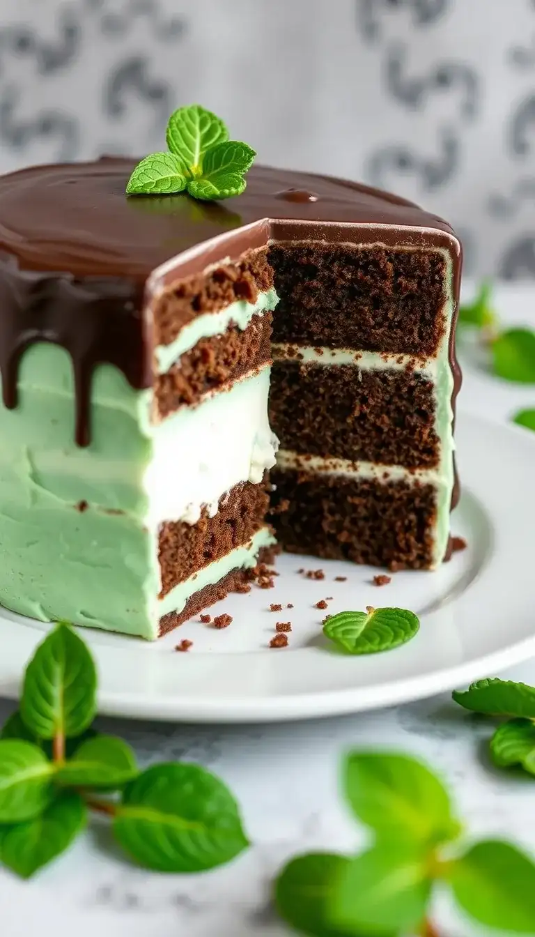 chocolate mint layered cake