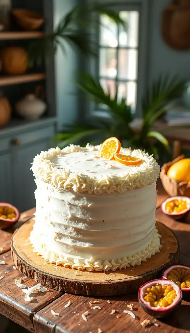 coconut passionfruit cake