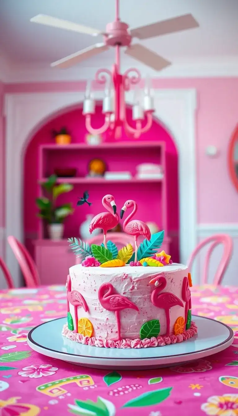 flamingo fiesta cake