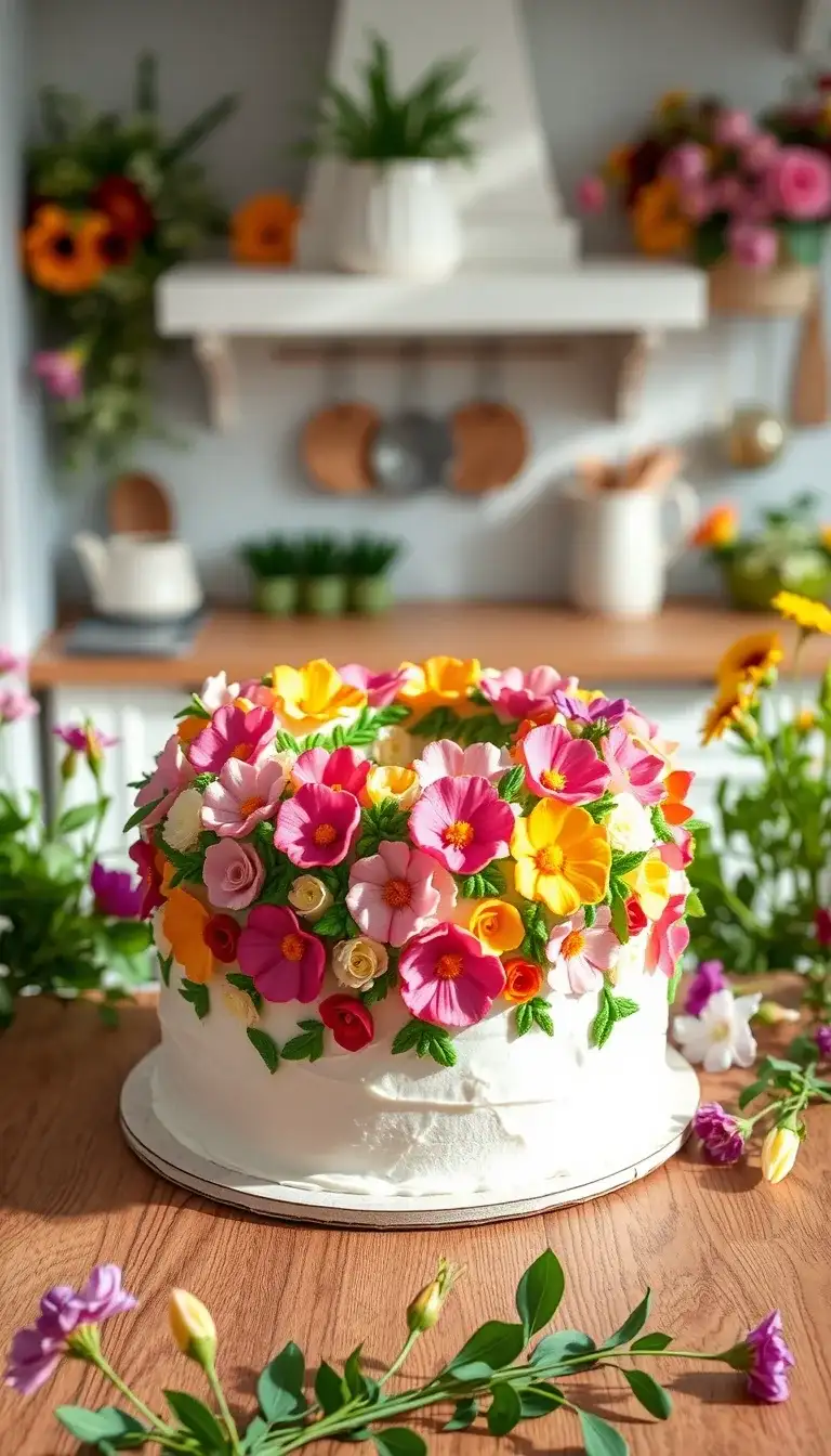 floral wreath cake
