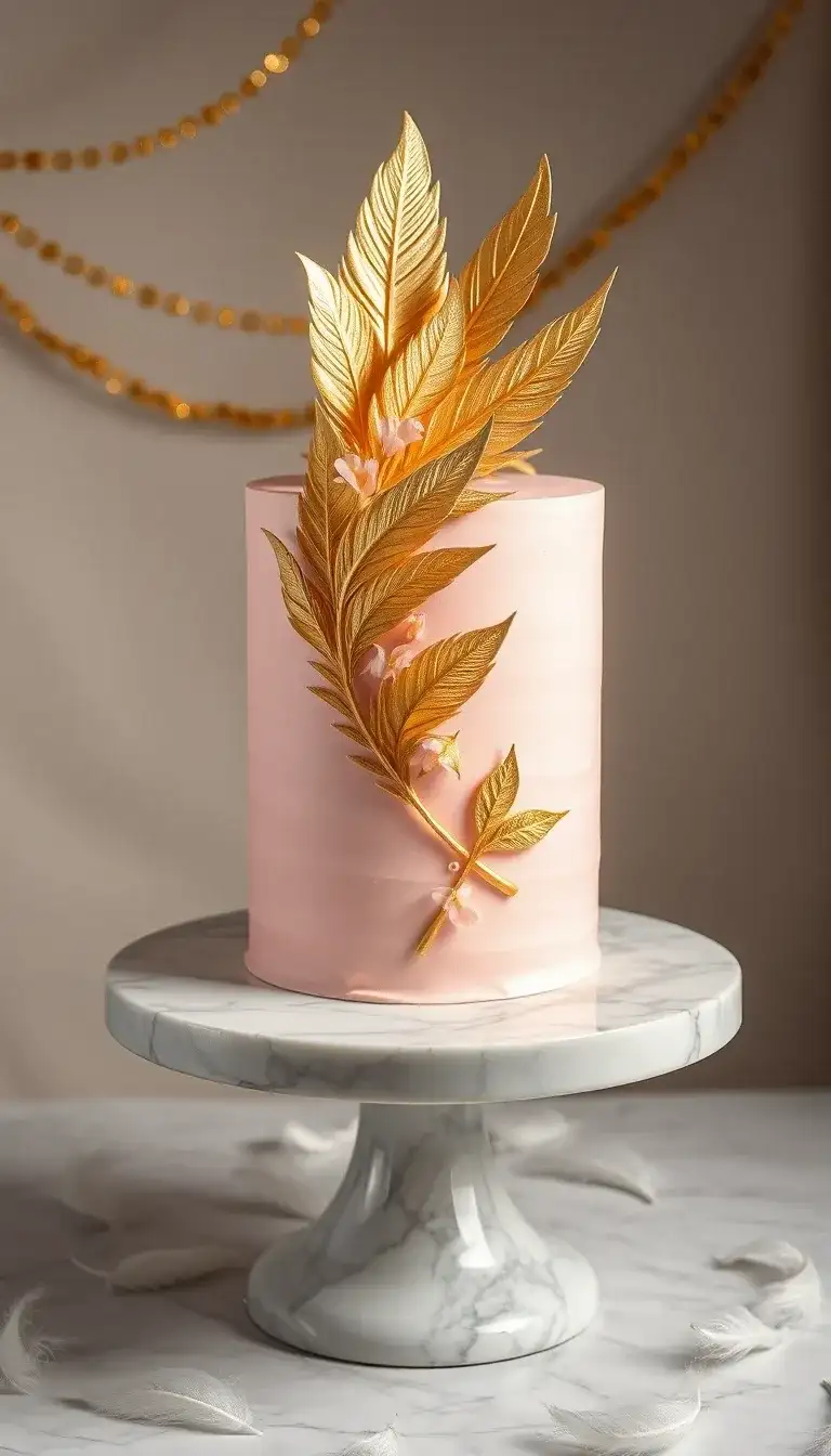 golden feather fantasy cake