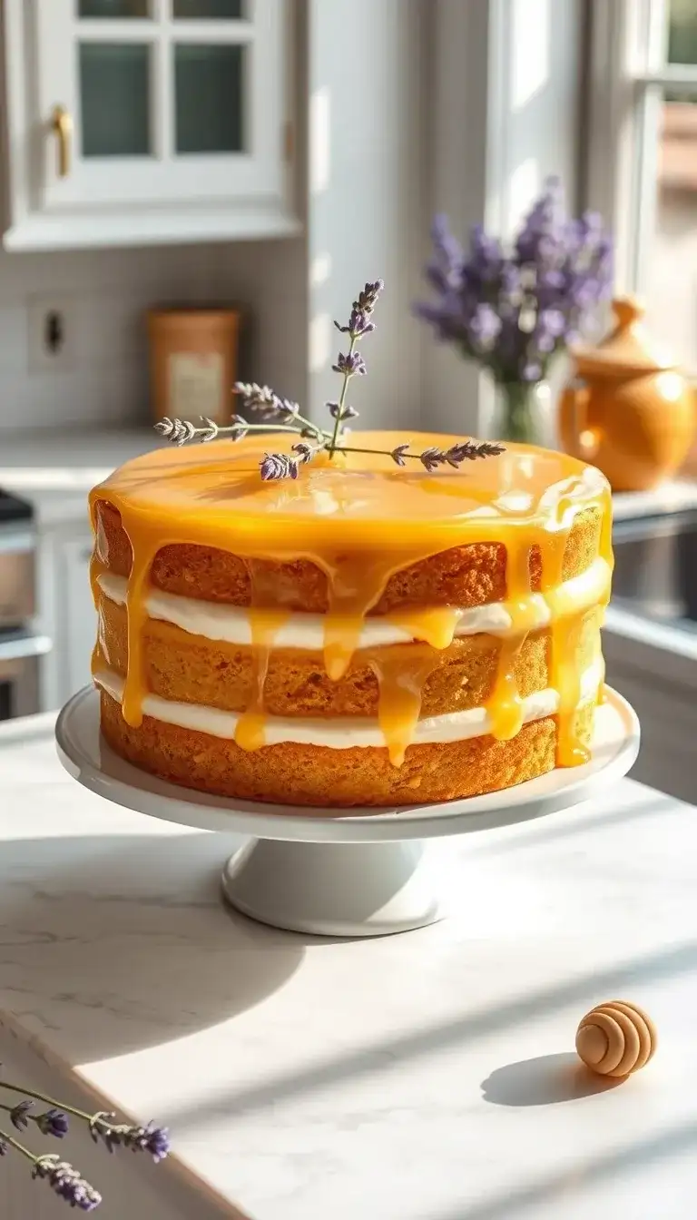 golden honey lavender cake