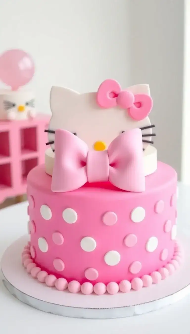 Hello Kitty Polka Dot Bow Cake1.webp