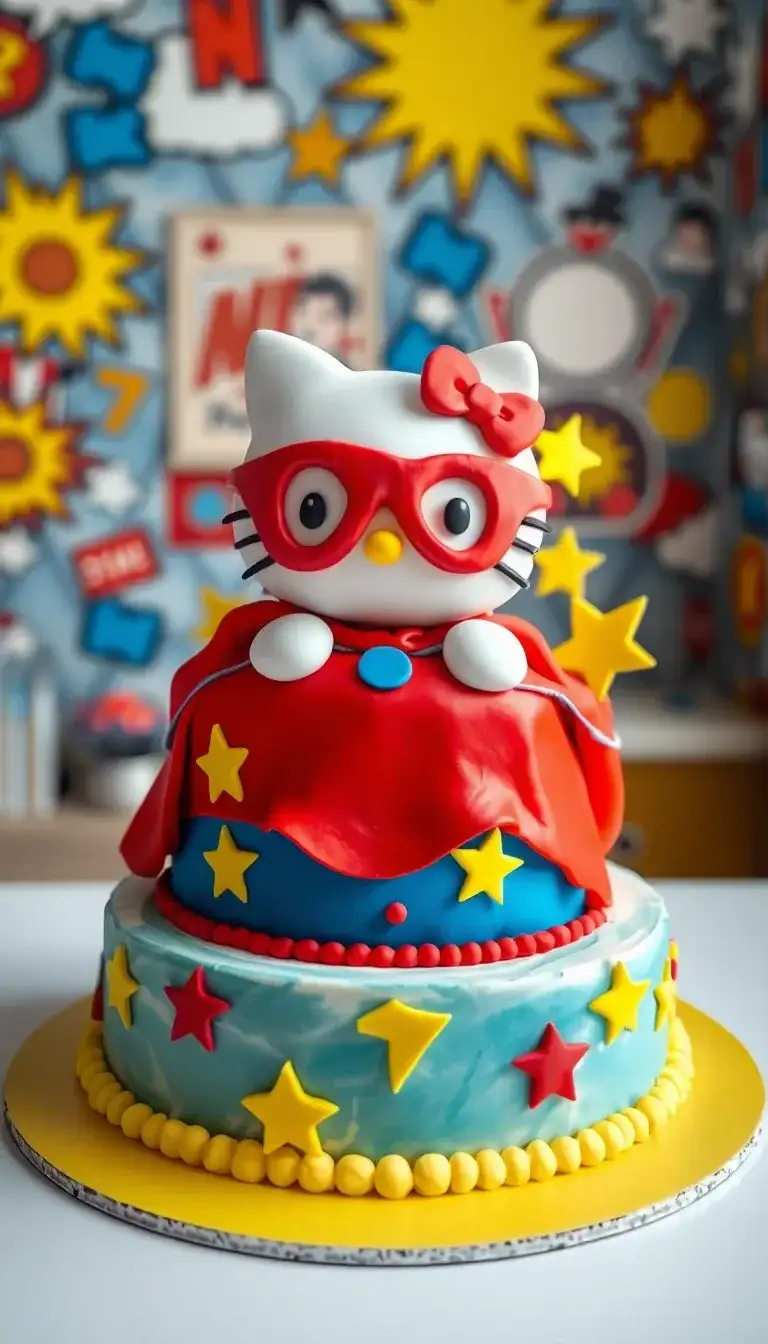 Hello Kitty Superhero Cake1.webp