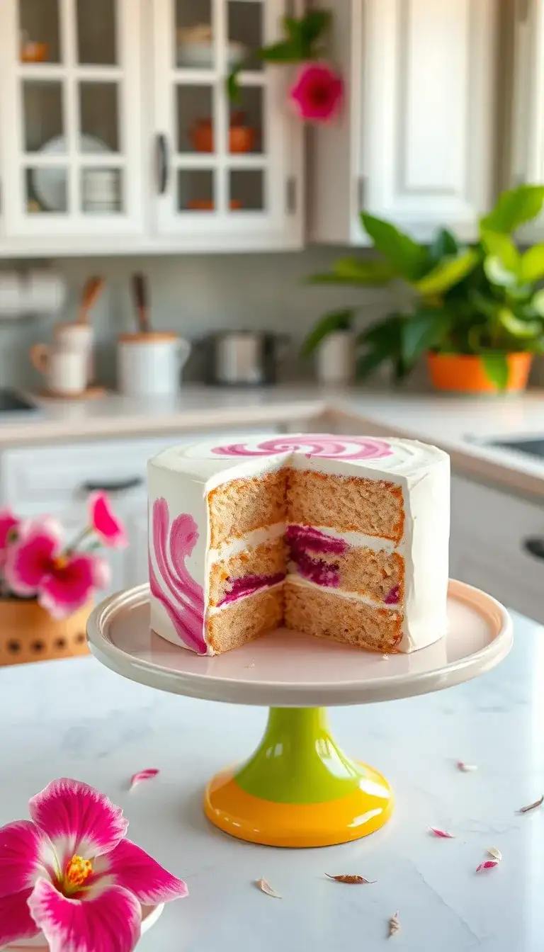 hibiscus and coconut layer cake