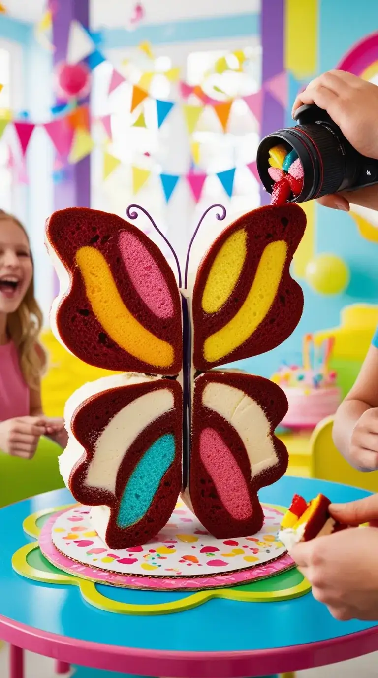 interactive butterfly pull-apart cake