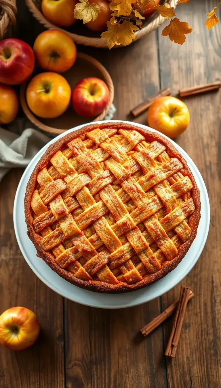 lattice top apple cake