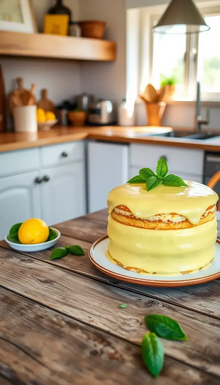 lemon basil layer cake