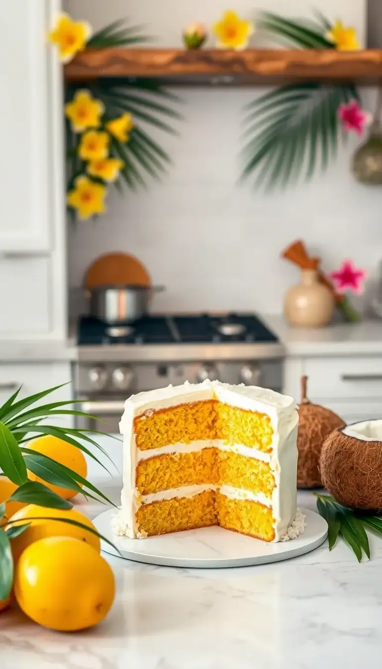 mango coconut cream cake
