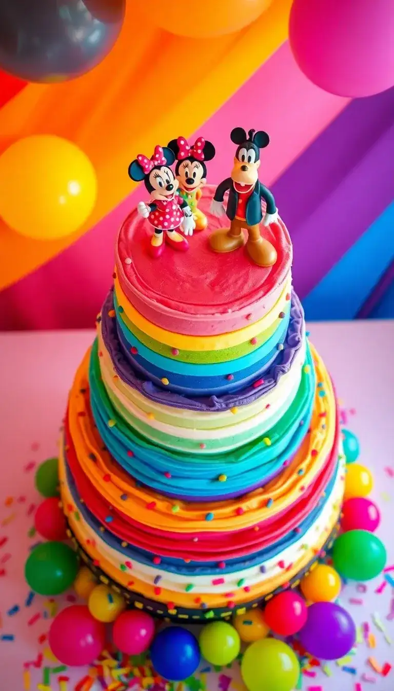 Mickey and Friends Rainbow Cake2.webp