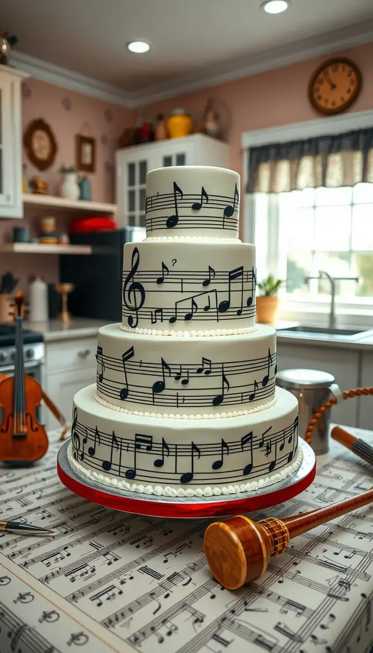 music notes symphony cake