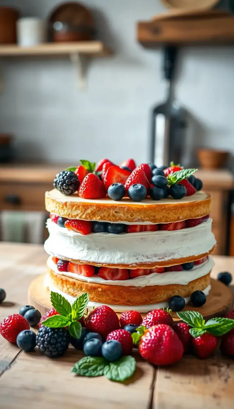 naked berry layer cake
