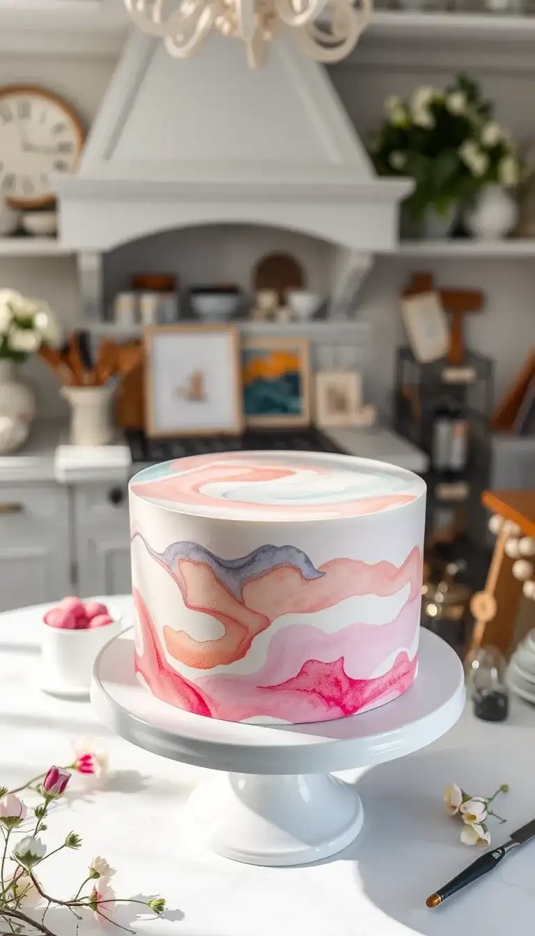 pastel watercolor cake