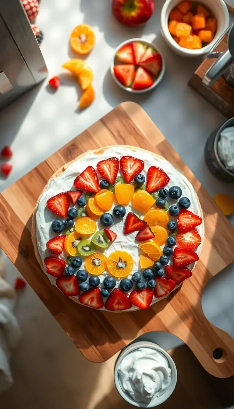 rainbow fruit pizza cake