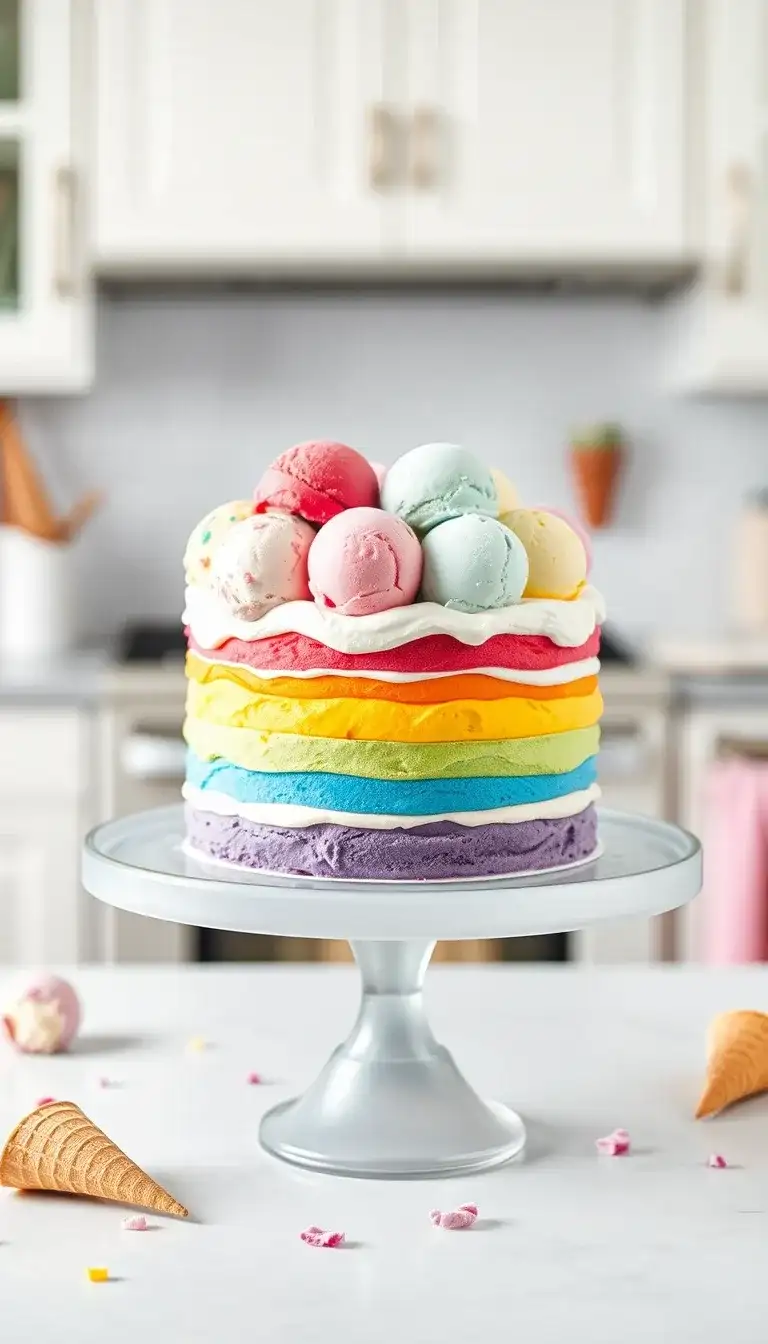 rainbow ice cream cake