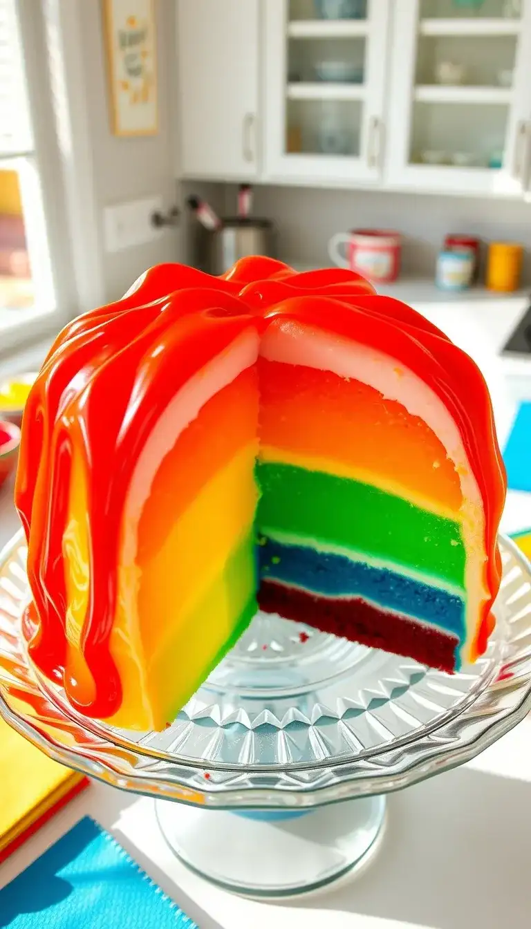 rainbow jello cake