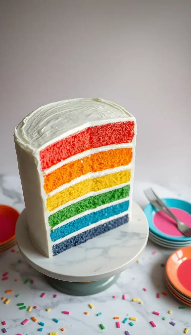rainbow layered cake