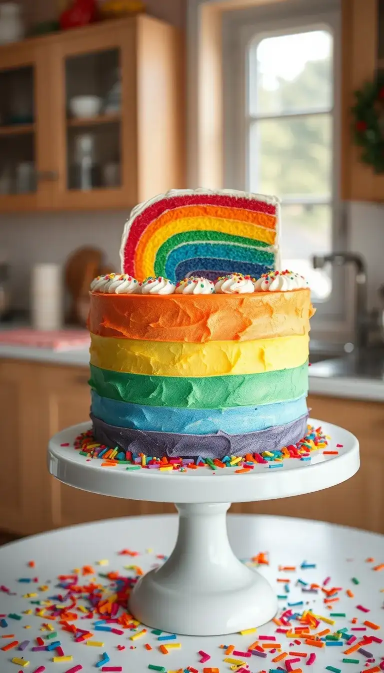 rainbow layered cake
