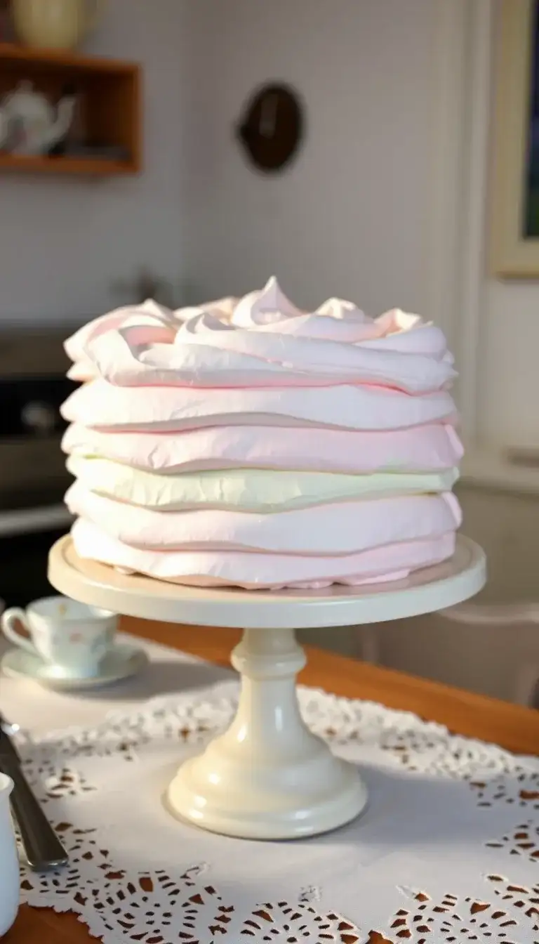 rainbow meringue cake