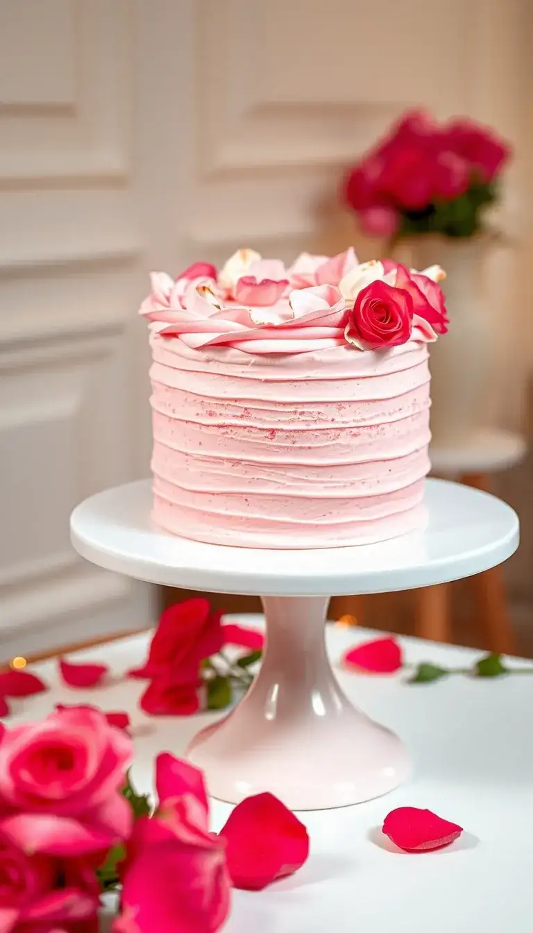 raspberry rose petal cake