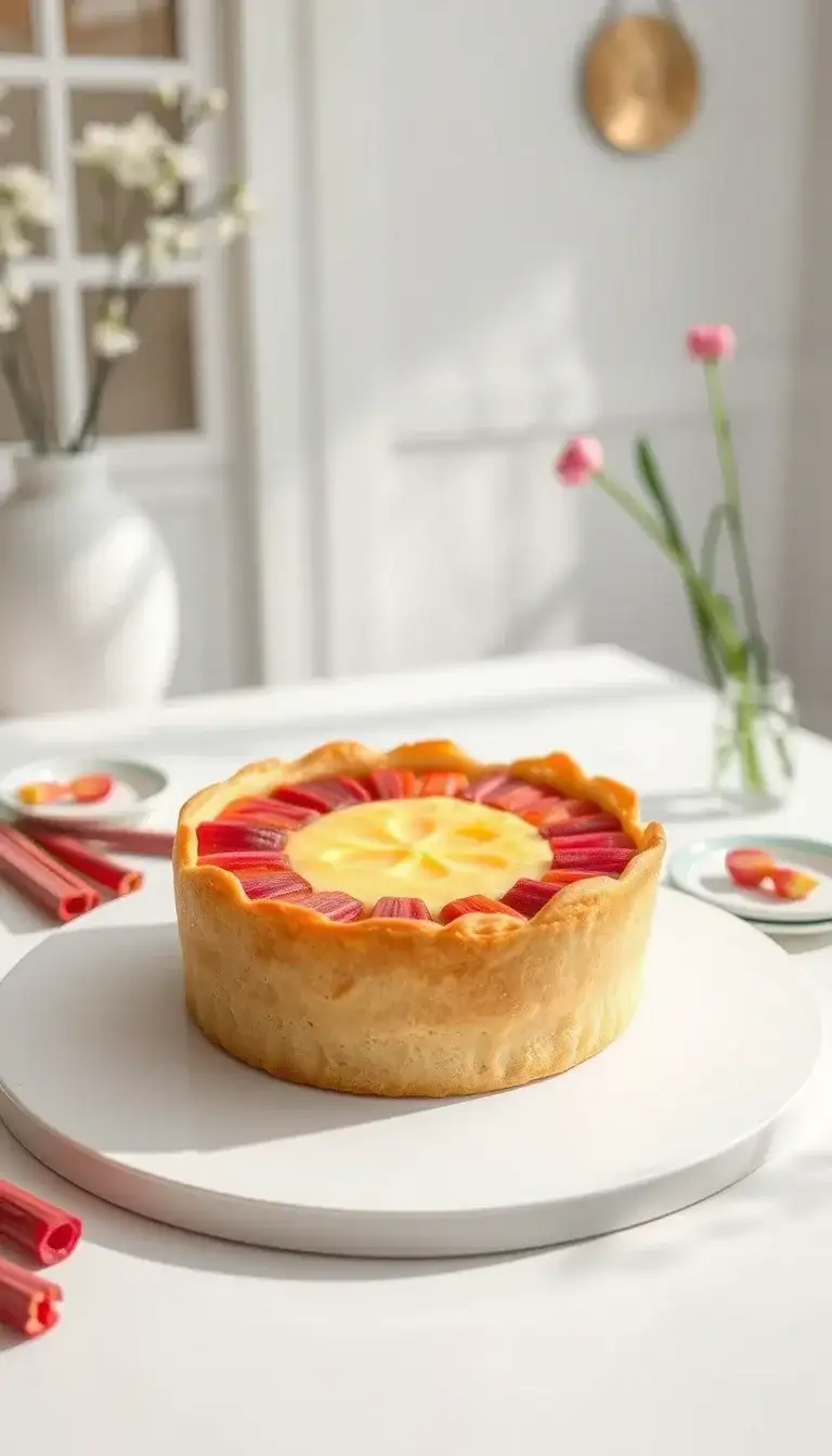 rhubarb custard tart cake