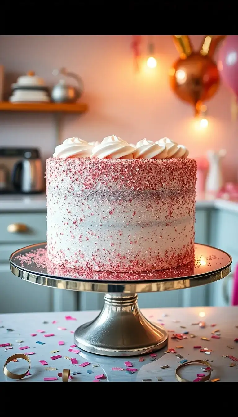sparkling rose gold glitter cake