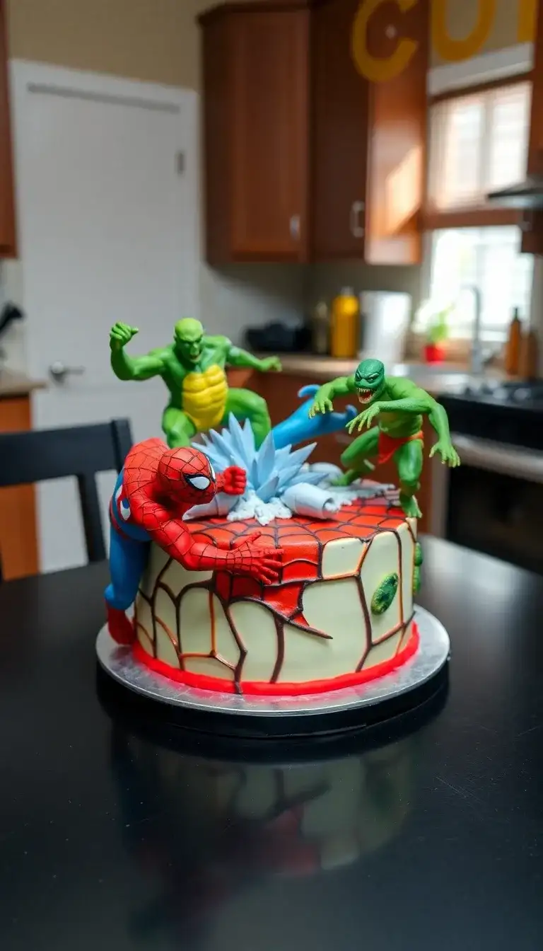 Spider-Man Action Scene Cake1.webp