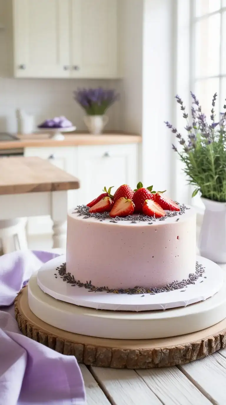 strawberry lavender cake