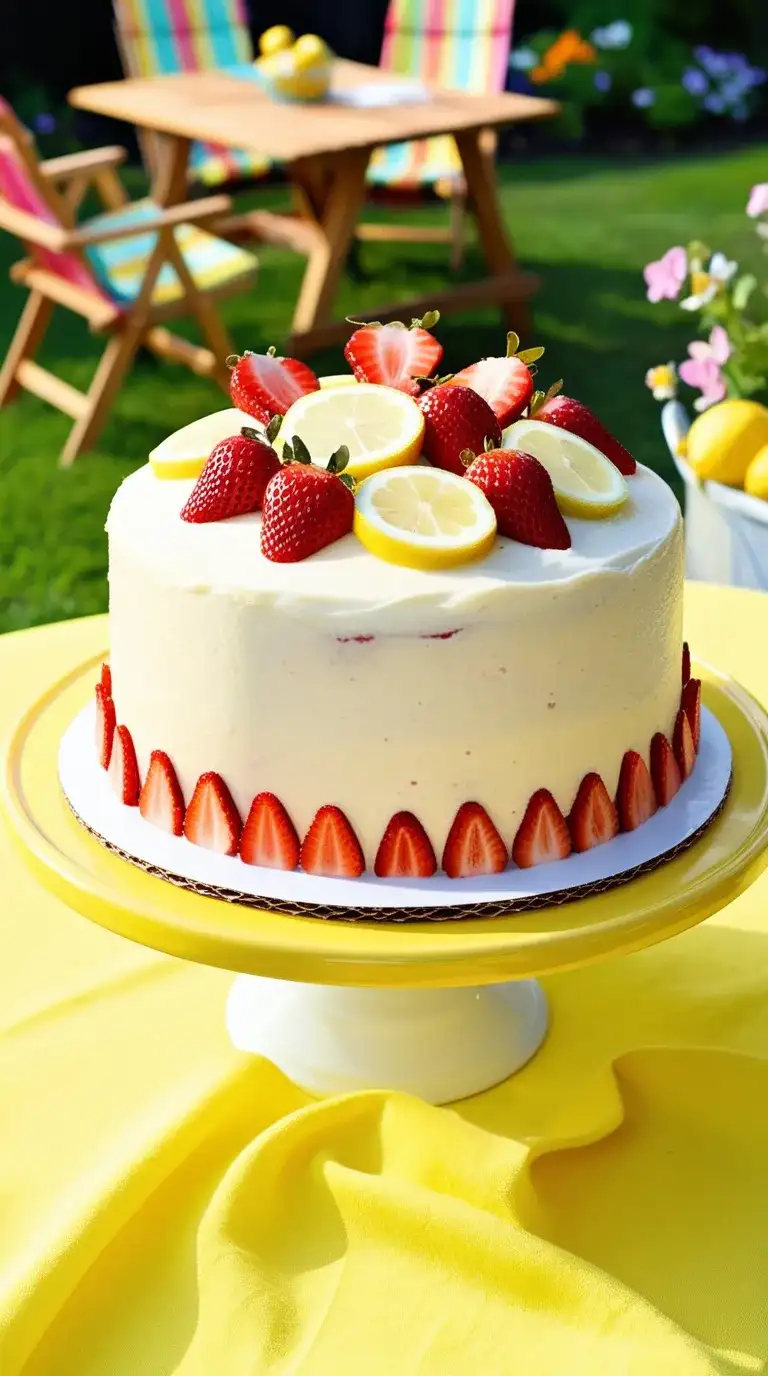 strawberry lemonade cake