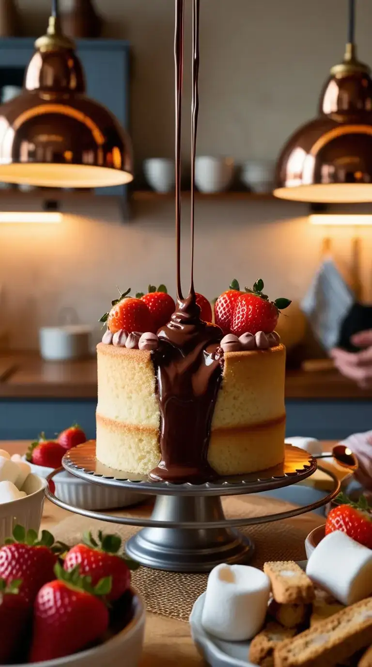 sweetheart fondue cake