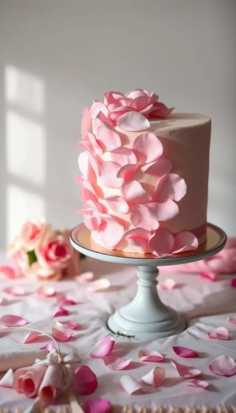 sweetheart pink petal cake
