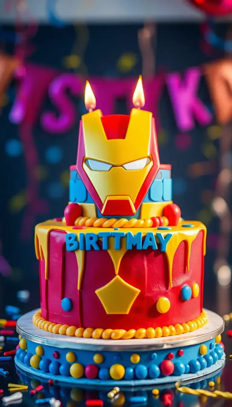Tony Stark Birthday Bash Cake1.webp