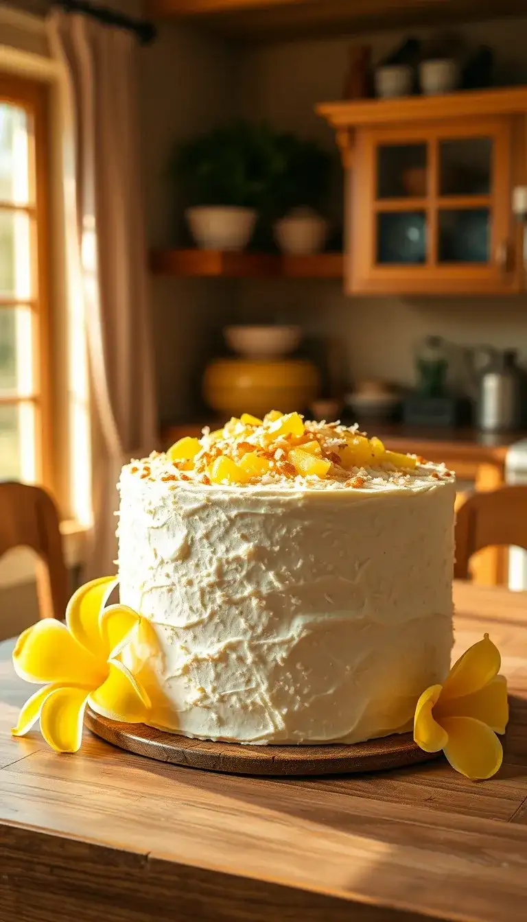 tropical pineapple coconut cake