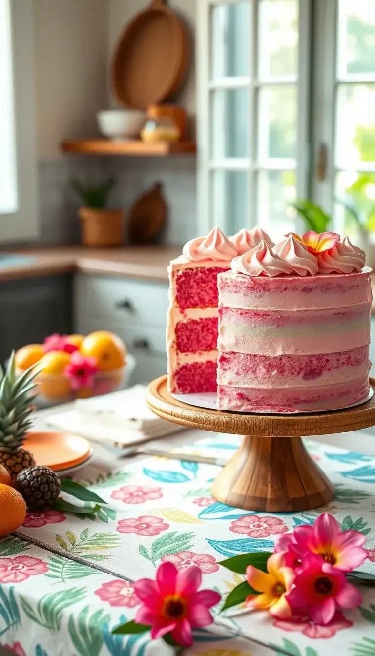 tropical pink dream cake